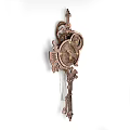 Vintage Mechanical Wall Clock With Decorative Gears Ornate Design And Hanging Pendulum