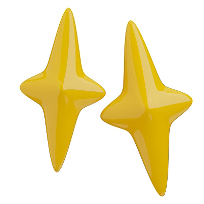 Modern Yellow Star Shaped Decorative Ornament Set for Home Decor 3d model