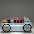 THREE KINGS Retail Vending Cart With Assorted Packaged Goods And Wheels