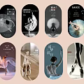 Ballet Themed Card Collection Featuring Dancer Poses And Artistic Graphics