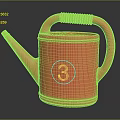 Stylish Red Watering Can With Number 3 Design For Daily Household Appliance Use