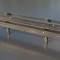 Durable Metal Road Safety Guardrail With Support Posts For Highway Infrastructure 3d model