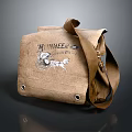 Vintage Canvas Crossbody Bag With WHITEER Lettering And Horse-Drawn Carriage Design