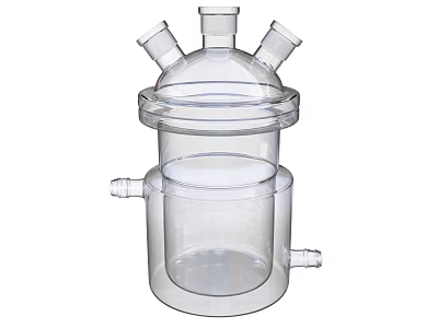 Transparent Glass Laboratory Apparatus With Multiple Ports And Two Section Design 3d model