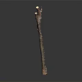 Handcrafted Wood And Stone Decorative Stick Featuring Natural Grain And Smooth Surface Texture