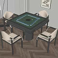 Mahjong Table Combination Chess and Card Room Mahjong Room 3d model