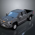 Gray Chevrolet Pickup Truck With Double Cab Stylish Modern Exterior Design