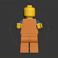 Lego Minifigure With Yellow Head Blue Arms And Orange Torso Legs