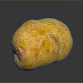 Fresh Yellow Potato With Spotted Surface On Black Background With Reflection 3d model