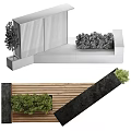 Roadside Facilities Featuring Wooden Platform Black Railings And Green Plants