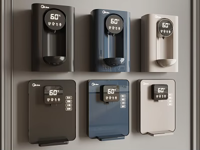 Modern Water Dispensers With 60°C Temperature Display And 99% Indicator In Six Colors 3d model