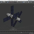 Orbital Space Station Structure With Solar Panels And Modules