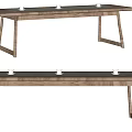 Simple Wooden Tea Table And Chairs With Sleek Legs And White Teacups
