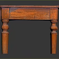 Vintage Wooden Small Table With Carved Legs And Square Solid Wood Top