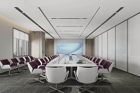 Modern Conference Room Video Conferencing 3d model