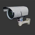 White Outdoor Security Camera with Projection Monitoring Function and Mounted Bracket Lens