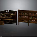 Antique Wooden Bookcases With Ornate Carved Details Filled With Books And Storage Cabinets