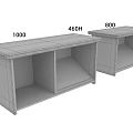 Two Wooden Shelving Units in Light Wood Tone with Open Design and Storage Shelves