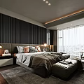 Modern Bedroom Interior Design With King Bed Nightstand Table Lamp And Area Rug