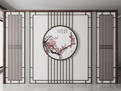 New Chinese-style screen partition screen 3d model