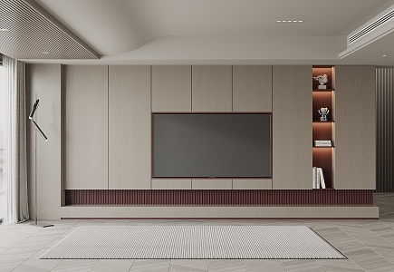 Modern TV background wall 3d model