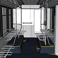 Modern Tram Interior With White Seats Handrails And Large Windows