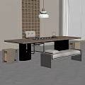 Modern Tea Table and Chair Tea Table and Chair Combination 3d model