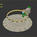 Scenic Ancient Ruins with Circular Stone Platform Ring Structure and Stone Monument in Light Tones