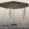 Outdoor Patio Umbrella Featuring Opened Canopy Foldable Designs With Sturdy Base And Stands 3d model