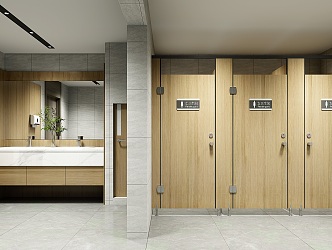 modern toilet office public toilet 3d model