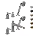 Elegant Chrome Faucet With Dual Handles Spout And Decorative Metal Balls