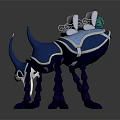 Ornate Blue Purple Beetle With Decorative Armor Like Body And Purple Legs