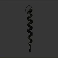 Black Shiny Snake Coiled on Gray Background with Smooth Scales 3d model