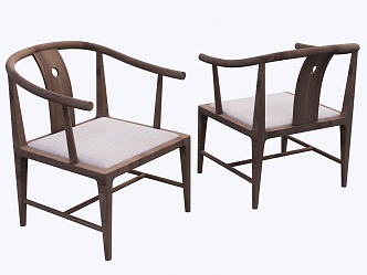 New Chinese Dining Chair Single Chair Tea Chair 3d model