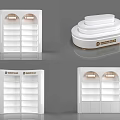 Modern White Retail Display Shelves with Lighting Multiple Layers and Various Styles 3d model