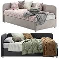 Soft Bed Frames With Colorful Pillows And Quilted Blankets In Gray Pink Green Brown