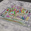 Large Scale Industrial Plant Layout With Multiple Buildings Storage Tanks And Pipes