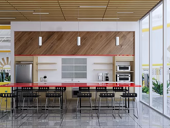 Casual bar in pantry 3d model