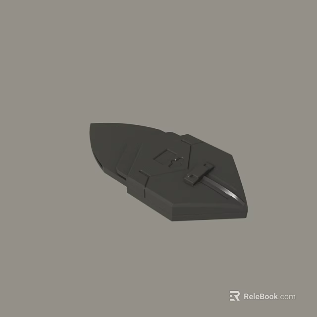 Black Geometric Mechanical Component With Structural Details And 3D Design 3d model 