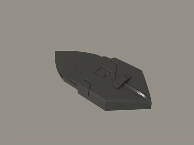 Black Geometric Mechanical Component With Structural Details And 3D Design 3d model