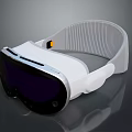 Modern White Virtual Reality Headset With Black Lenses And Comfortable Strap