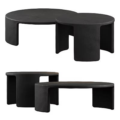 Black Modern Minimalist Coffee Tables With Various Shapes And Simple Design Elements 3d model