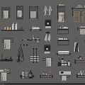 Modern Bathroom Accessories With Towel Racks Shelves Towels And Toiletries