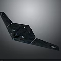 Blue Green Camouflage Aircraft with Flying Wing Design and Stealth Features
