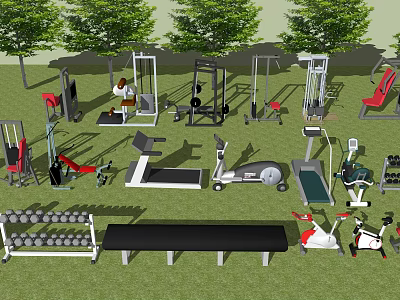 Modern Fitness Equipment Indoor Fitness Equipment 3d model