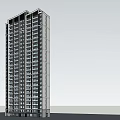 Modern High Rise Residential Building Exterior With Regular Window Structure