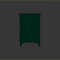 Elegant Teal Green Entryway Side Cabinet With Carved Design Golden Handles And Drawers