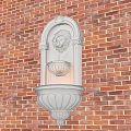 Unique Shaped Wall Lamp With Lion Head Decoration On Red Brick Wall Classic Design