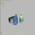 Essential Household Items Including Gray UCC Bottle White Blue Container And Clear Box
