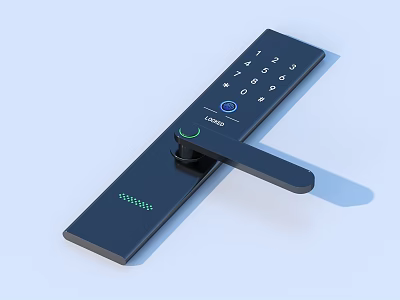 Smart Digital Door Lock With Numeric Keypad And Fingerprint Sensor Design 3d model